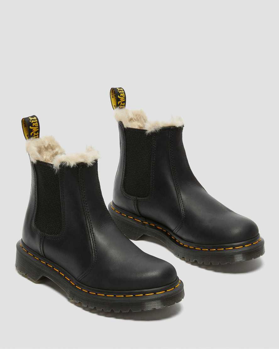 Originals Boots Dr Martens 2976 Faux Fur Lined Chelsea Mujer Negras  España |  97604-WSOK