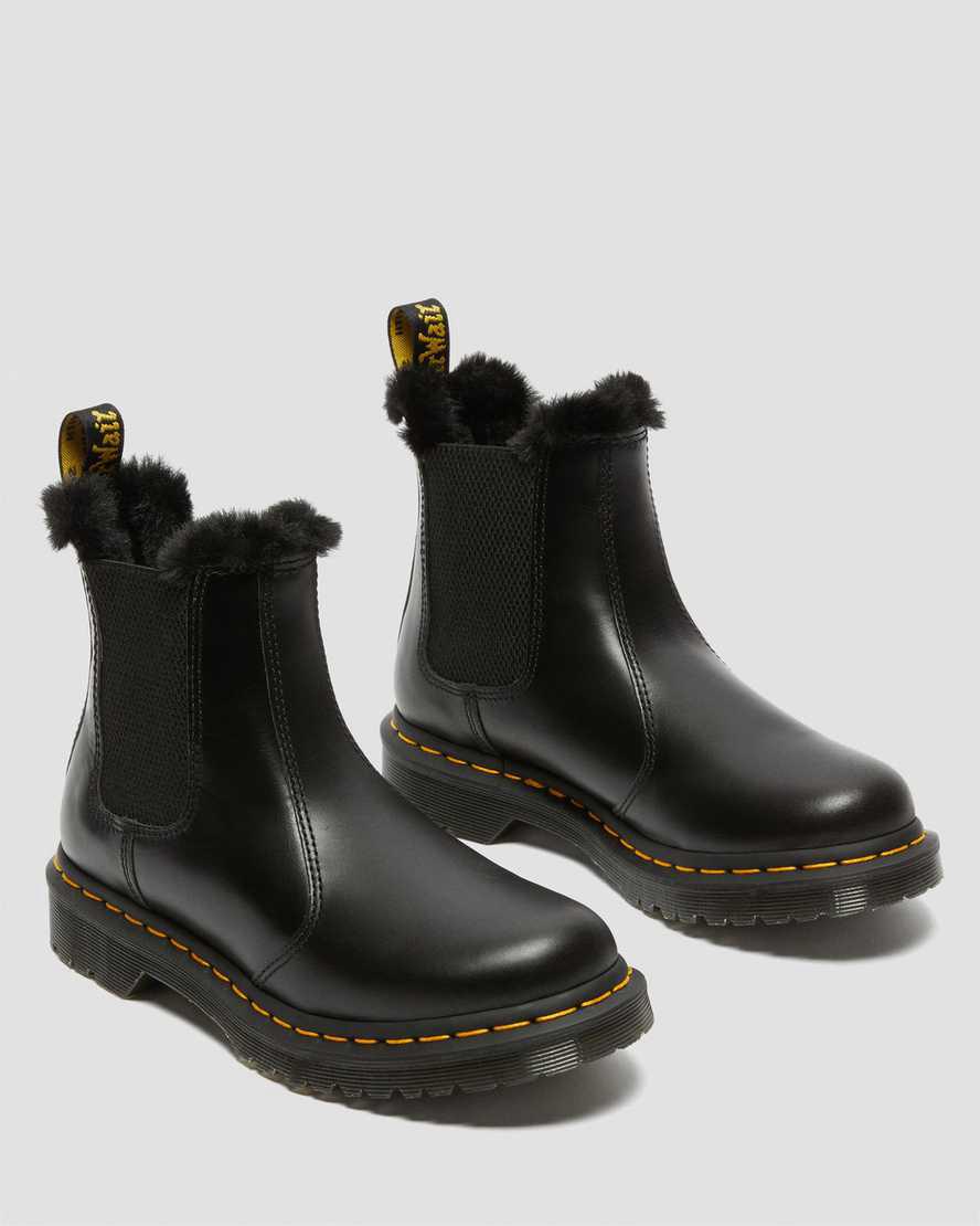 Originals Boots Dr Martens 2976 Leonore Faux Fur Lined Chelsea Mujer Gris Oscuro  España |  01839-WUXS