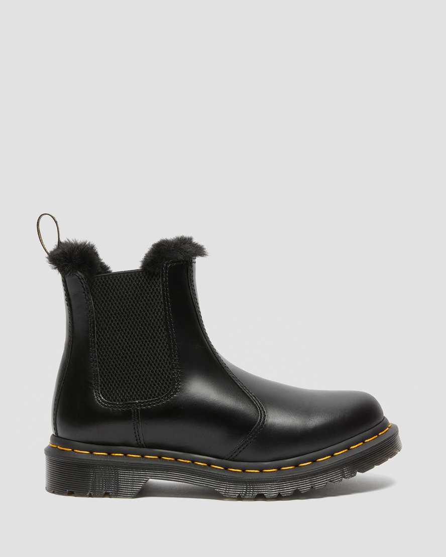 Originals Boots Dr Martens 2976 Leonore Faux Fur Lined Chelsea Mujer Gris Oscuro  España |  01839-WUXS