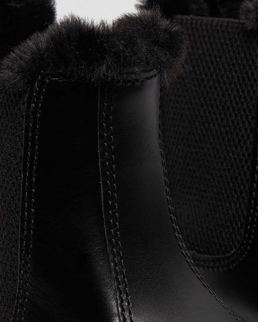 Originals Boots Dr Martens 2976 Leonore Faux Fur Lined Chelsea Mujer Gris Oscuro  España |  01839-WUXS