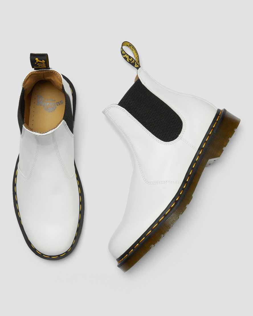 Originals Boots Dr Martens 2976 Yellow Stitch Smooth Leather Chelsea Mujer Blancas  España |  08235-EIOW
