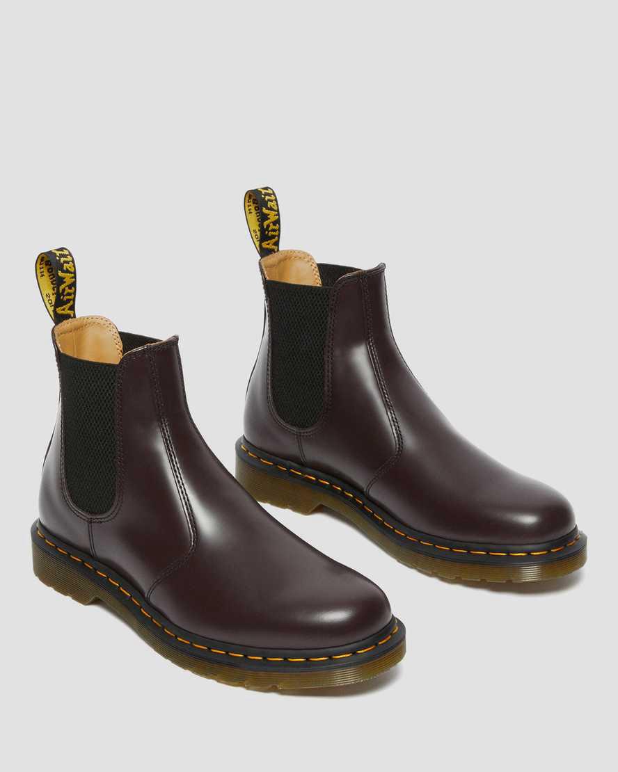 Originals Boots Dr Martens 2976 Yellow Stitch Smooth Leather Chelsea Mujer Burdeos  España |  37059-PLDG