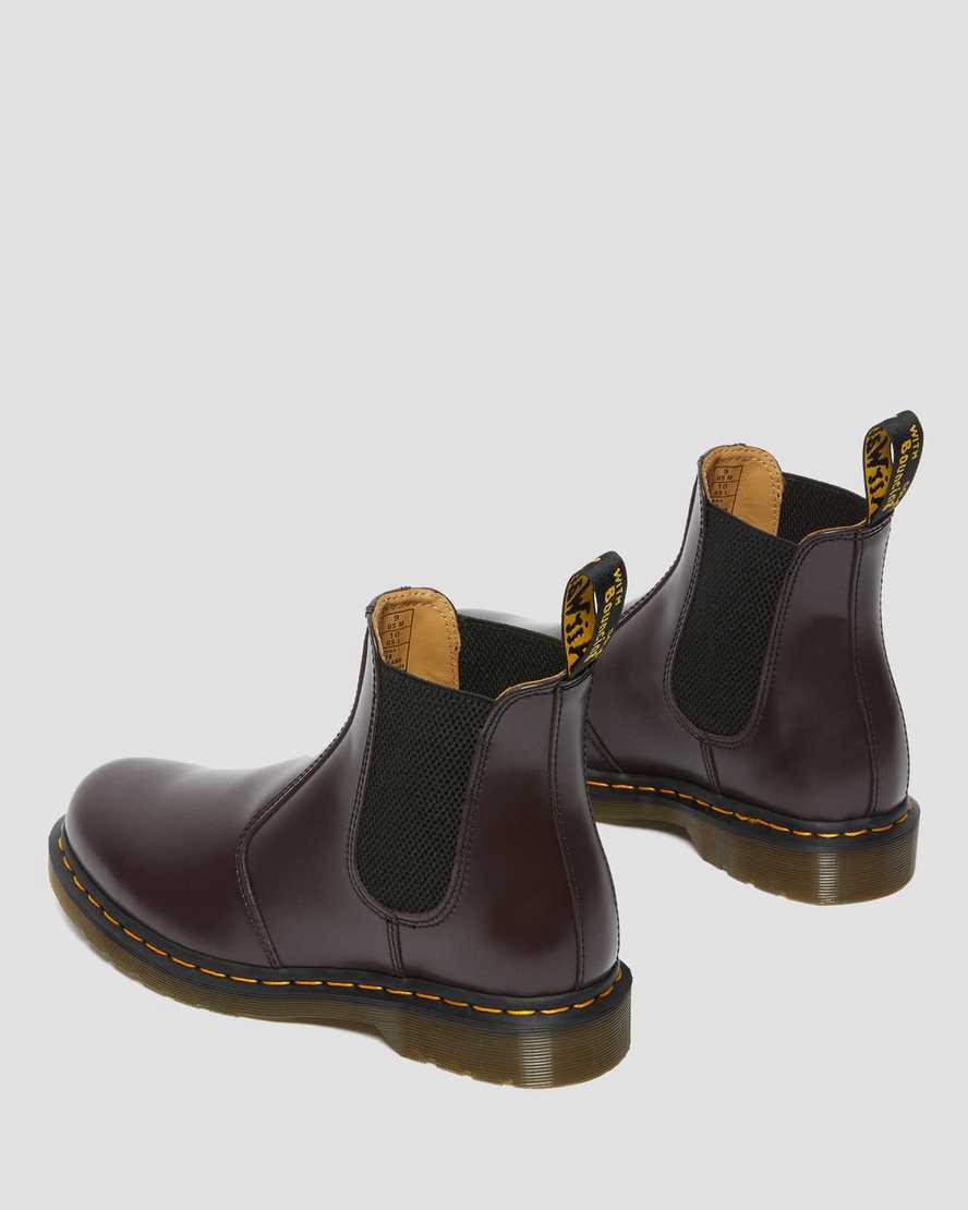Originals Boots Dr Martens 2976 Yellow Stitch Smooth Leather Chelsea Mujer Burdeos  España |  37059-PLDG