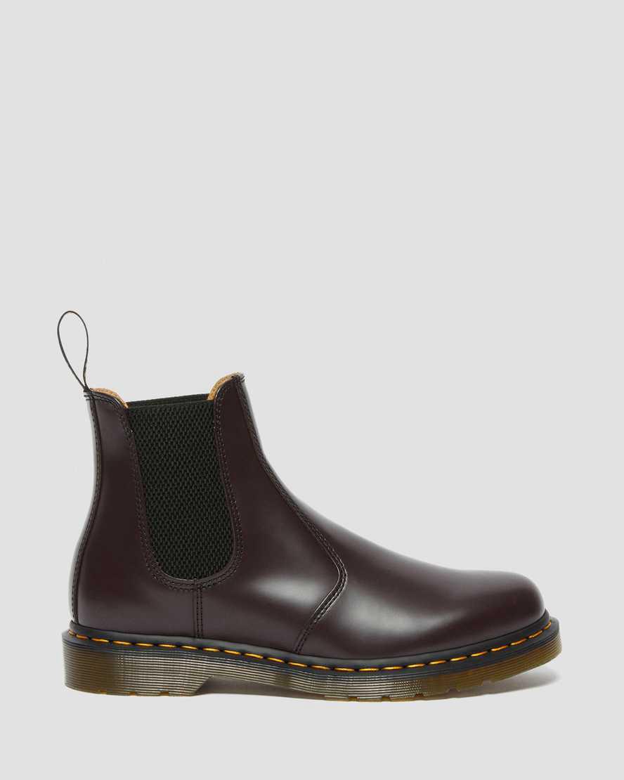 Originals Boots Dr Martens 2976 Yellow Stitch Smooth Leather Chelsea Mujer Burdeos  España |  37059-PLDG