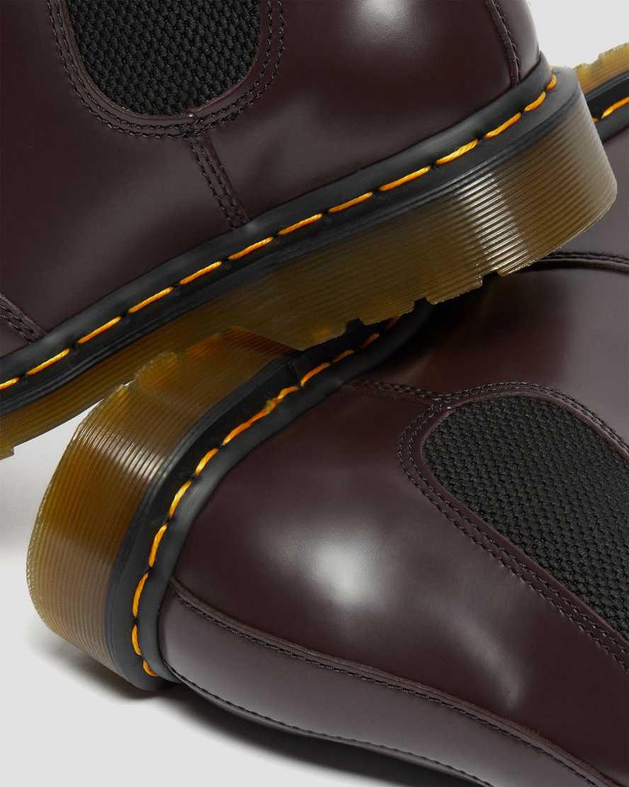 Originals Boots Dr Martens 2976 Yellow Stitch Smooth Leather Chelsea Mujer Burdeos  España |  37059-PLDG