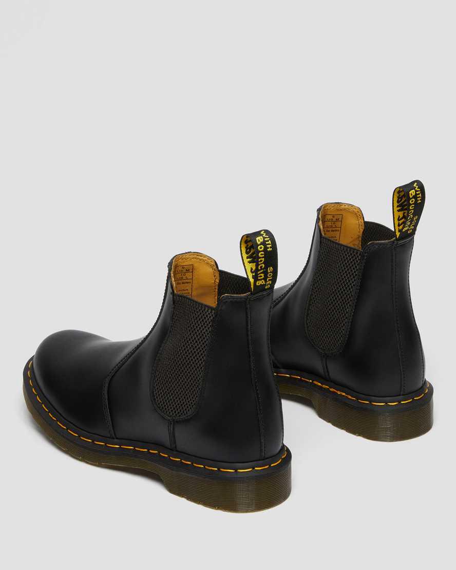 Originals Boots Dr Martens 2976 Yellow Stitch Smooth Leather Chelsea Hombre Negras  España |  54169-DOKV