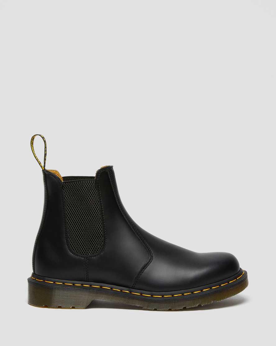 Originals Boots Dr Martens 2976 Yellow Stitch Smooth Leather Chelsea Hombre Negras  España |  54169-DOKV
