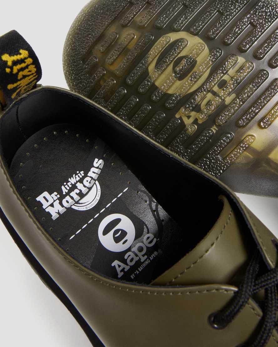 Zapatos Oxford Dr Martens 1461 AAPE Smooth Leather Mujer Verde Oliva Verde  España |  07684-FKEM