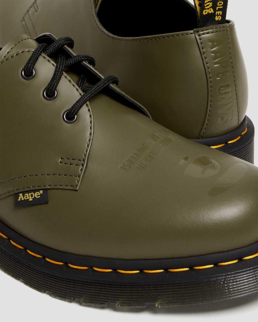 Zapatos Oxford Dr Martens 1461 AAPE Smooth Leather Mujer Verde Oliva Verde  España |  07684-FKEM