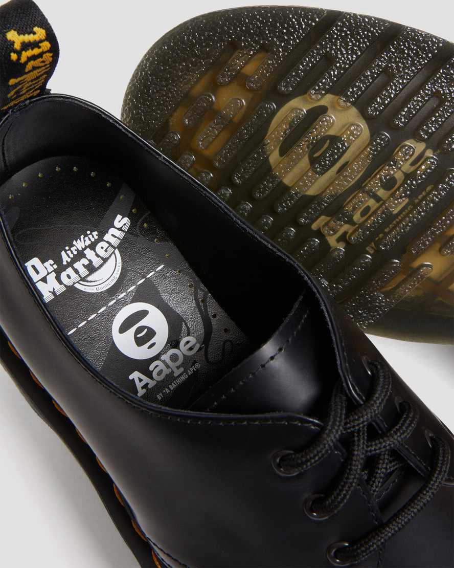 Zapatos Oxford Dr Martens 1461 AAPE Smooth Leather Mujer Negras  España |  57921-AZTN