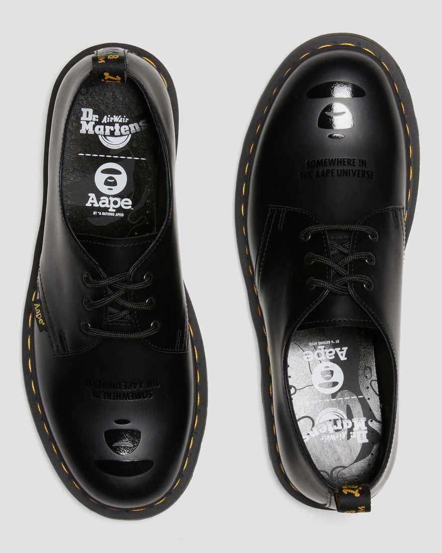 Zapatos Oxford Dr Martens 1461 AAPE Smooth Leather Mujer Negras  España |  57921-AZTN