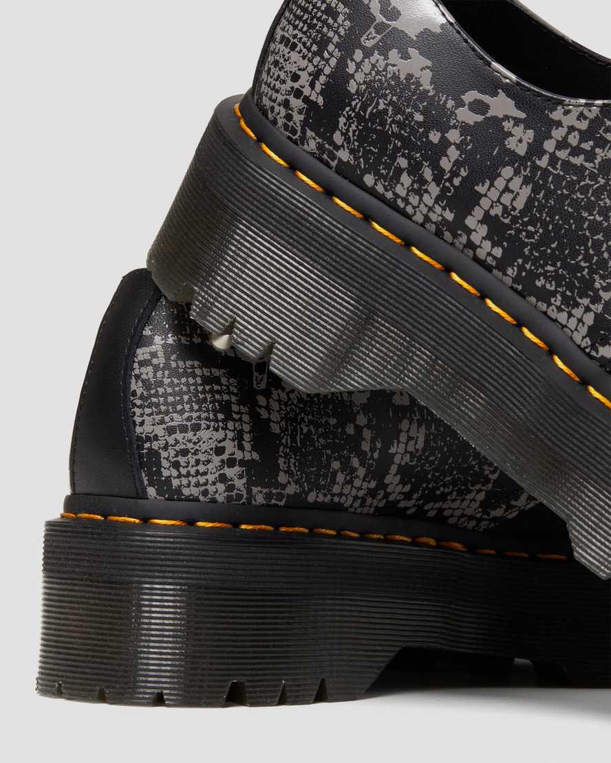 Zapatos Oxford Dr Martens 1461 Animal Clash Leather & Suede Platform Hombre Black/Grey Backhand  España |  29501-SCUD