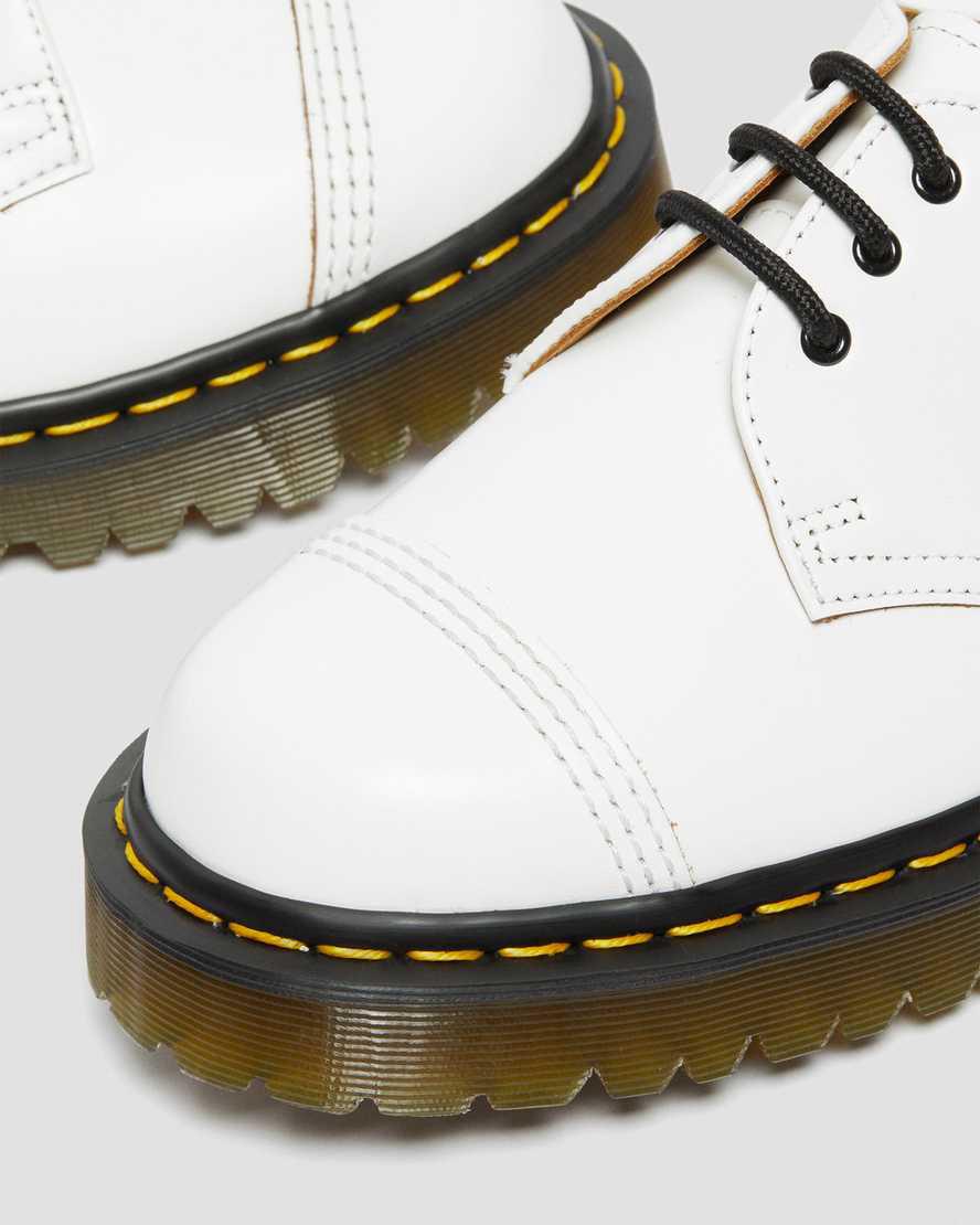 Zapatos Oxford Dr Martens 1461 Bex Made in England Toe Cap Mujer Blancas  España |  19064-MWTL