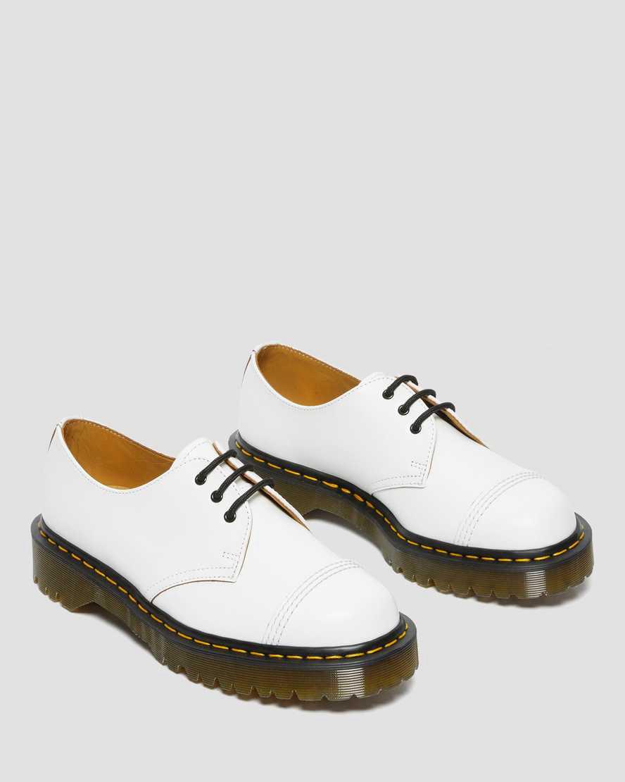 Zapatos Oxford Dr Martens 1461 Bex Made in England Toe Cap Mujer Blancas  España |  19064-MWTL
