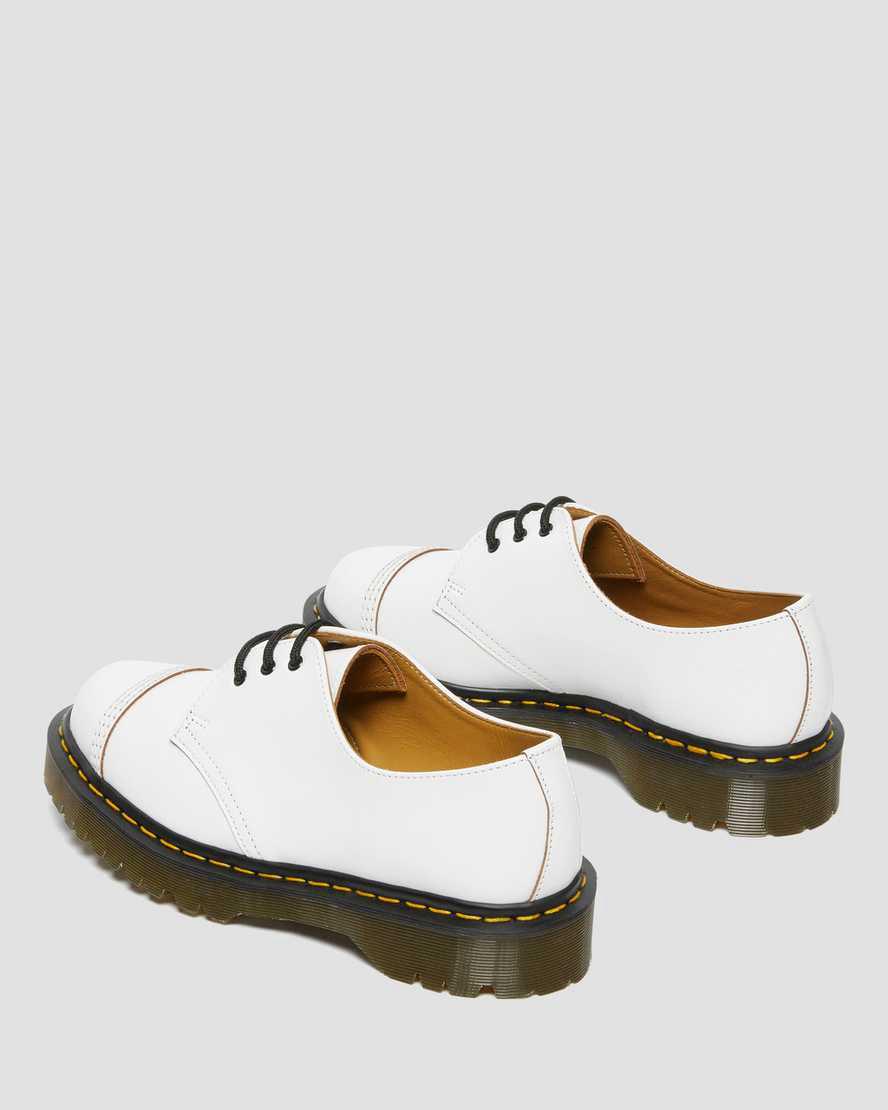 Zapatos Oxford Dr Martens 1461 Bex Made in England Toe Cap Mujer Blancas  España |  19064-MWTL