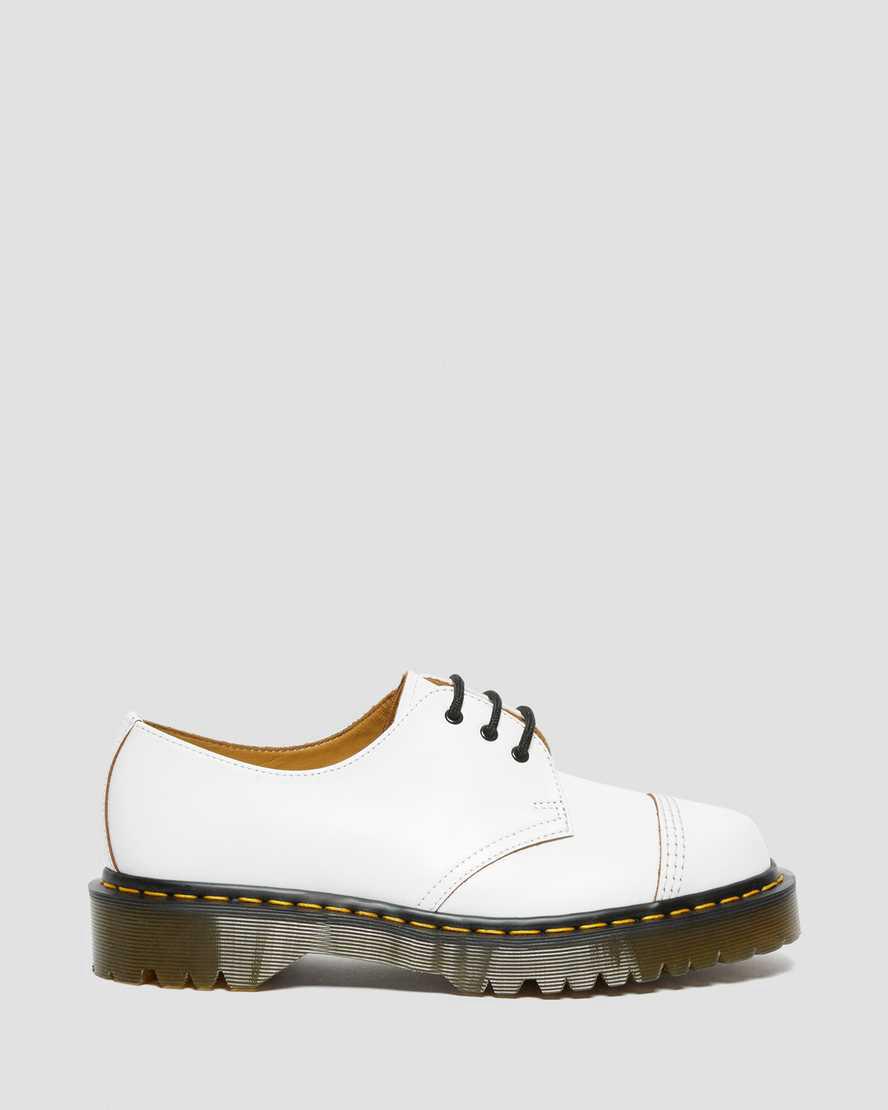 Zapatos Oxford Dr Martens 1461 Bex Made in England Toe Cap Mujer Blancas  España |  19064-MWTL