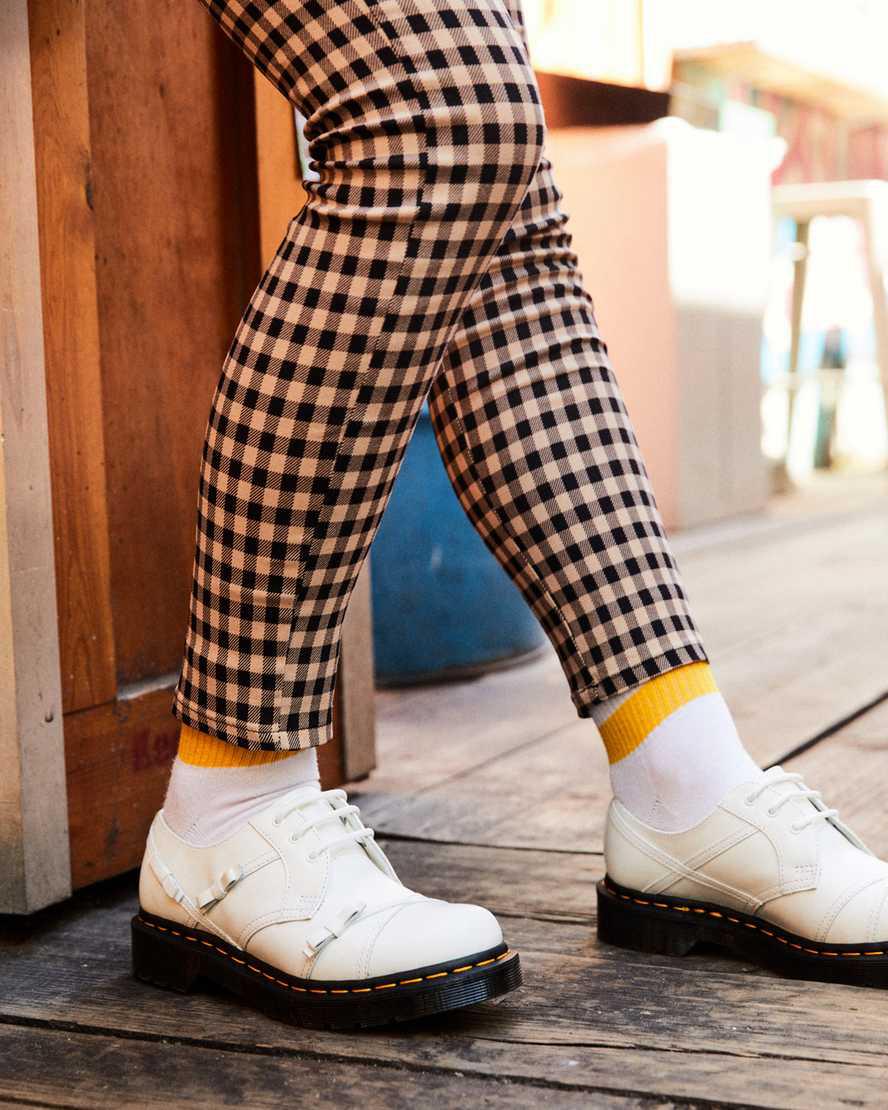 Zapatos Oxford Dr Martens 1461 Bow Smooth Leather Mujer Blancas  España |  27614-JFOX