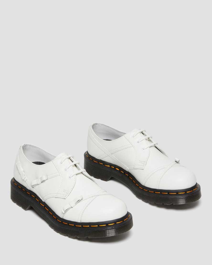 Zapatos Oxford Dr Martens 1461 Bow Smooth Leather Mujer Blancas  España |  27614-JFOX