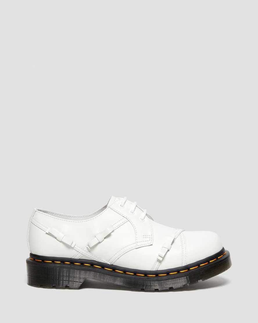 Zapatos Oxford Dr Martens 1461 Bow Smooth Leather Mujer Blancas  España |  27614-JFOX