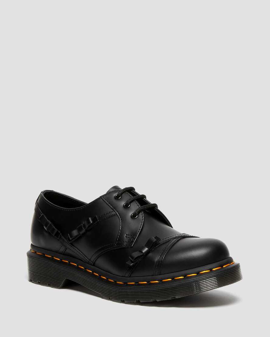 Zapatos Oxford Dr Martens 1461 Bow Smooth Leather Mujer Negras  España |  34758-CHAK