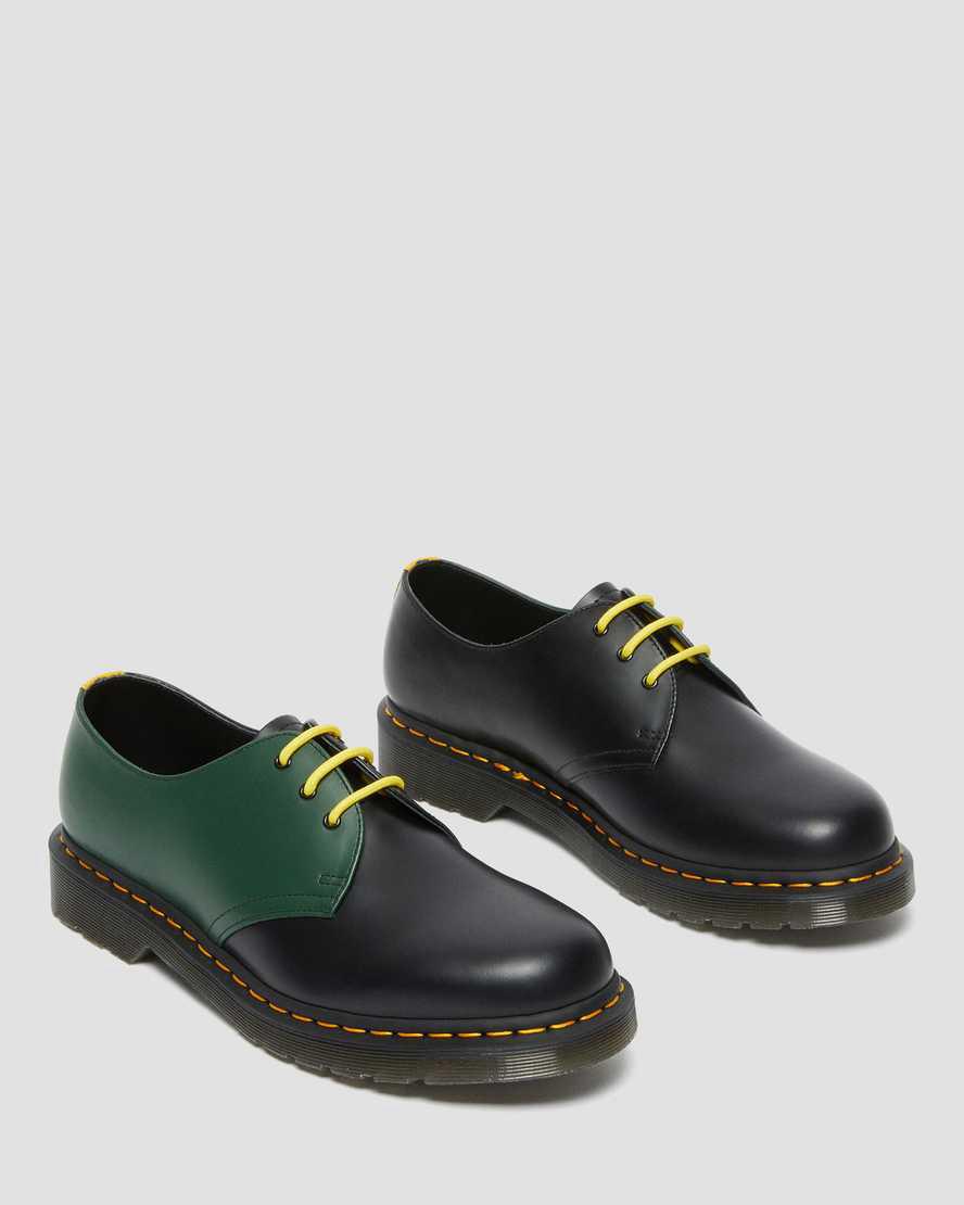 Zapatos Oxford Dr Martens 1461 Contrast Smooth Leather Mujer Negras  España |  93725-WEZA
