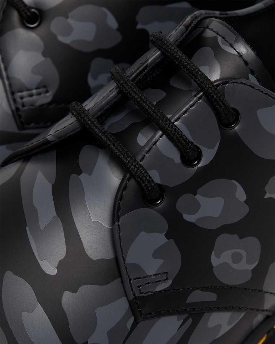 Zapatos Oxford Dr Martens 1461 Distorted Leopard Print Hombre Negras  España |  16078-ROIS