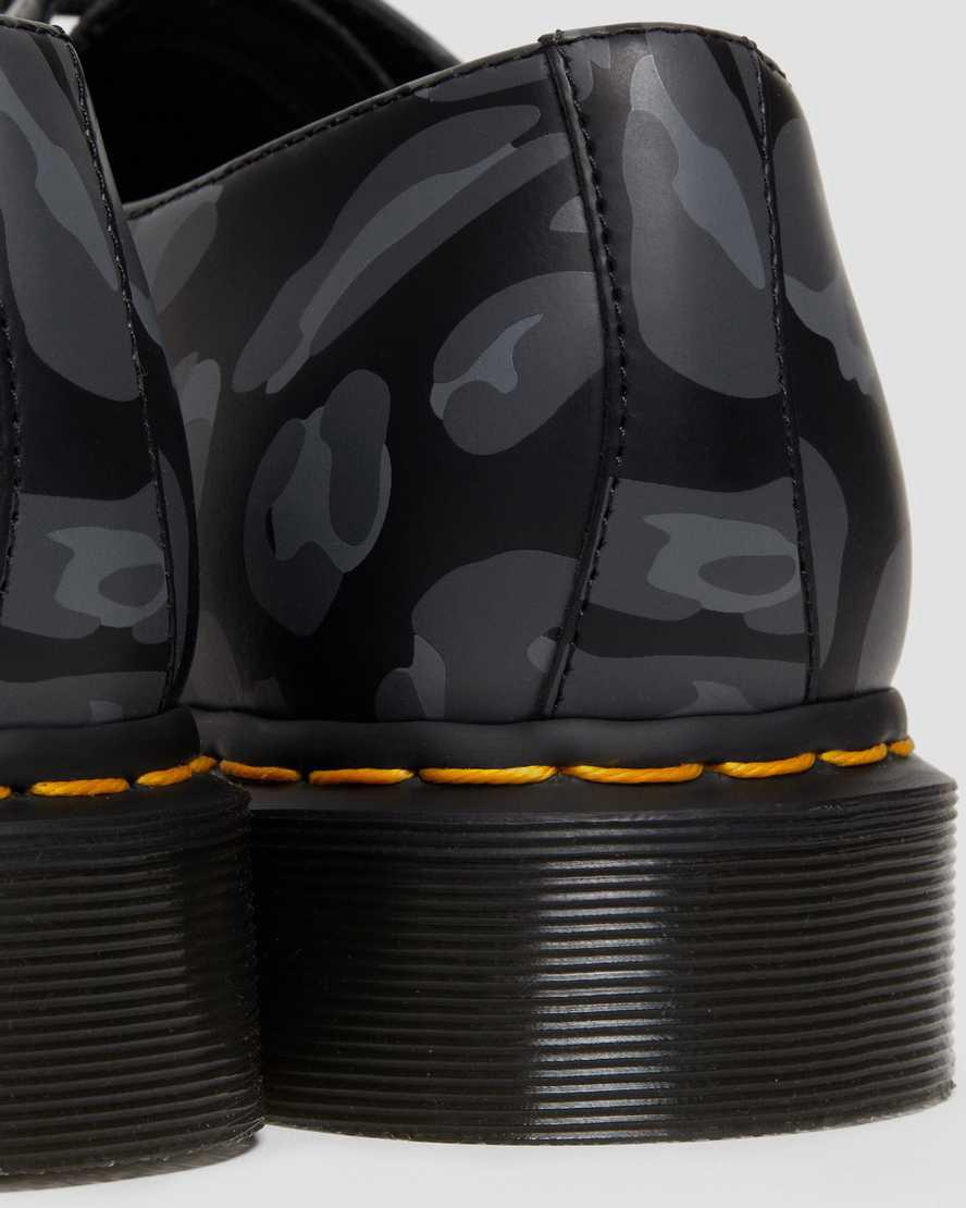 Zapatos Oxford Dr Martens 1461 Distorted Leopard Print Mujer Negras  España |  21590-GWOC