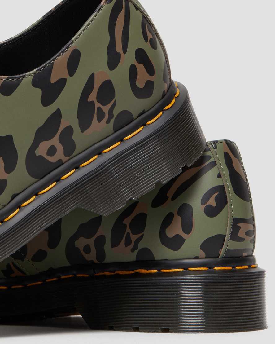 Zapatos Oxford Dr Martens 1461 Distorted Leopard Print Hombre Kaki Verde  España |  32098-HWJN