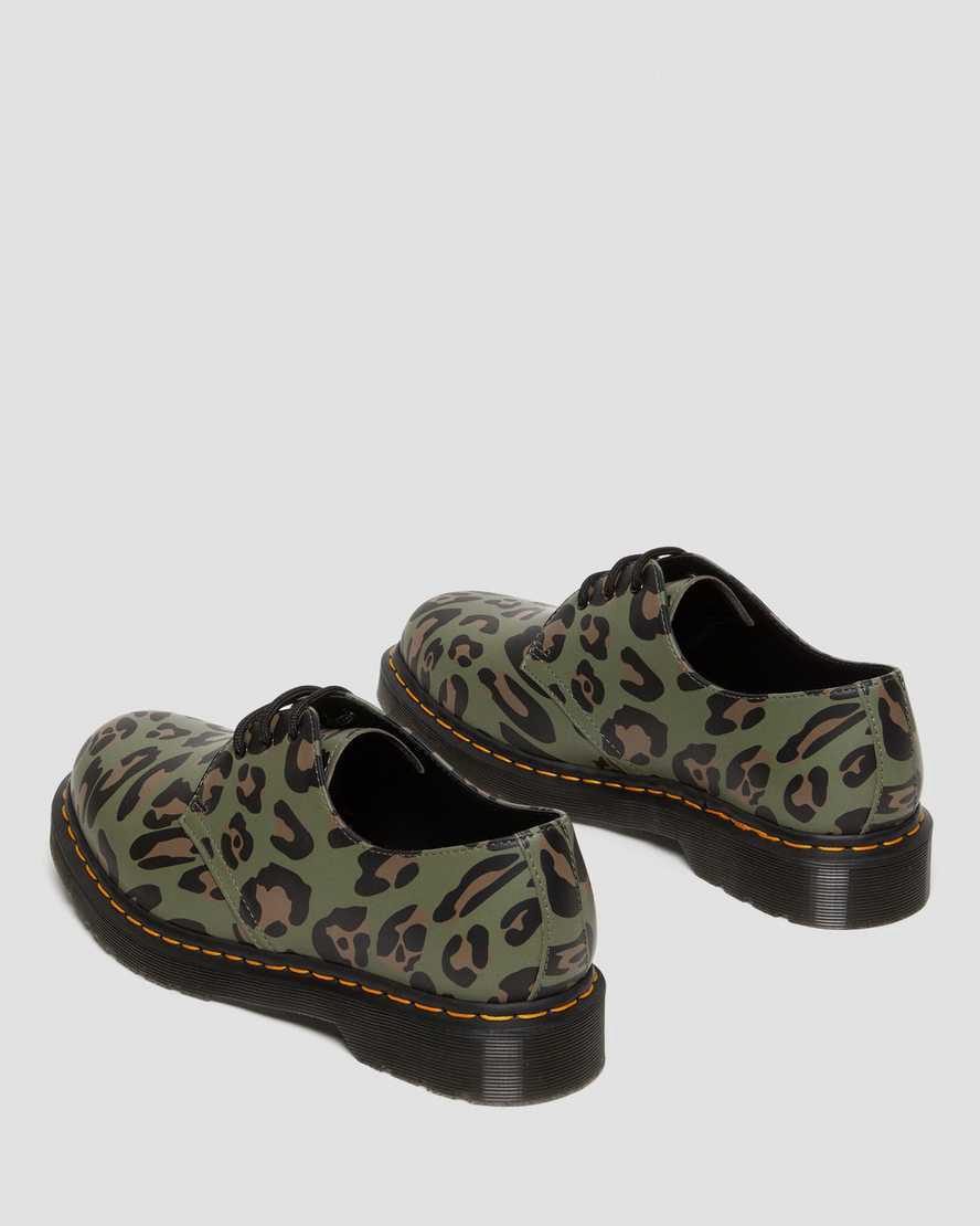 Zapatos Oxford Dr Martens 1461 Distorted Leopard Print Hombre Kaki Verde  España |  32098-HWJN
