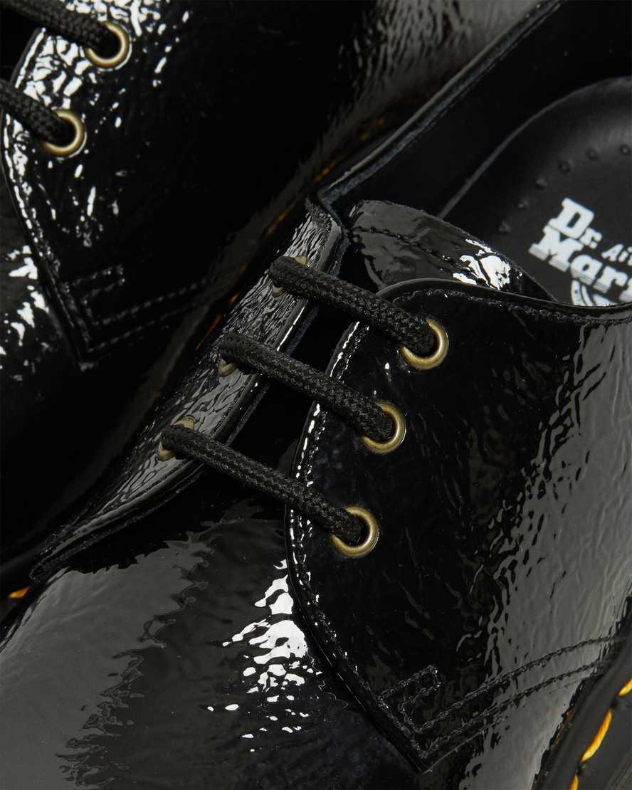 Zapatos Oxford Dr Martens 1461 Distressed Patent Mujer Negras  España |  48690-OBKJ