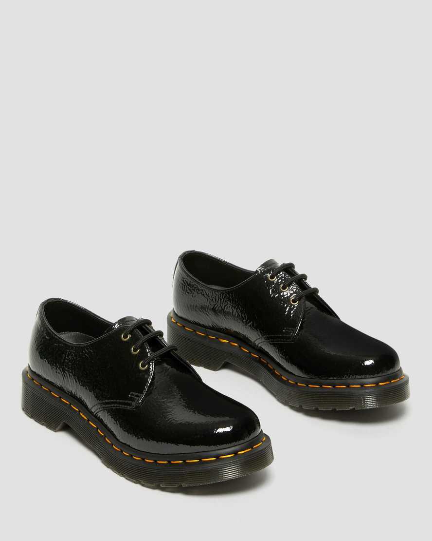 Zapatos Oxford Dr Martens 1461 Distressed Patent Mujer Negras  España |  48690-OBKJ