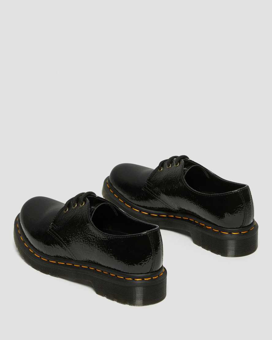 Zapatos Oxford Dr Martens 1461 Distressed Patent Mujer Negras  España |  48690-OBKJ