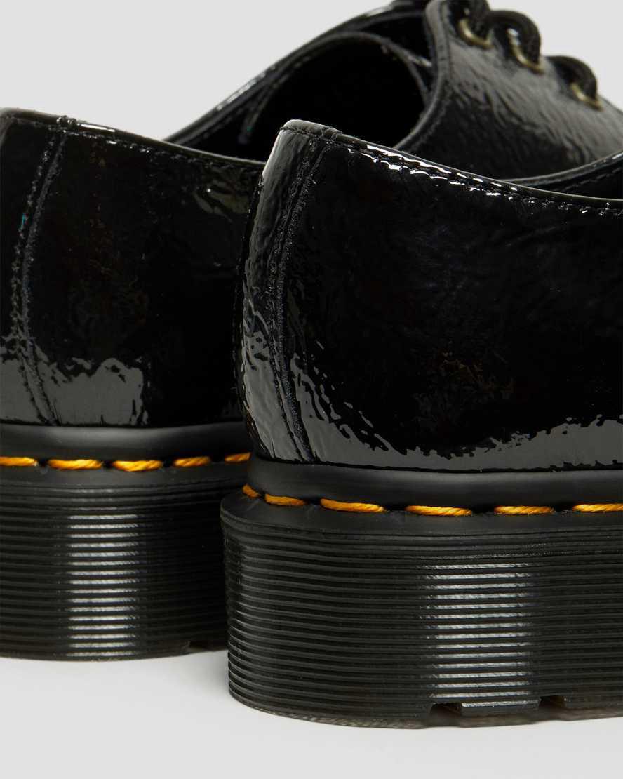 Zapatos Oxford Dr Martens 1461 Distressed Patent Mujer Negras  España |  48690-OBKJ