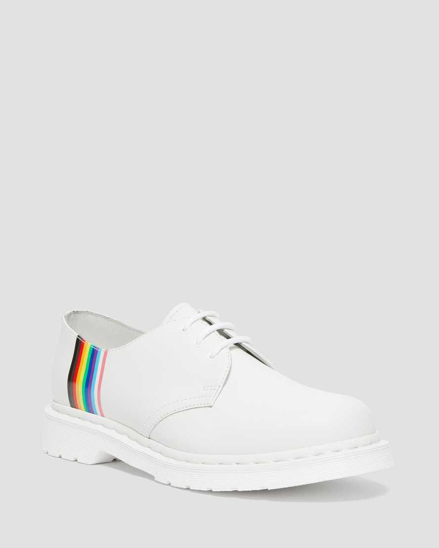 Zapatos Oxford Dr Martens 1461 For Pride Smooth Leather Mujer Blancas  España |  86351-LBSN