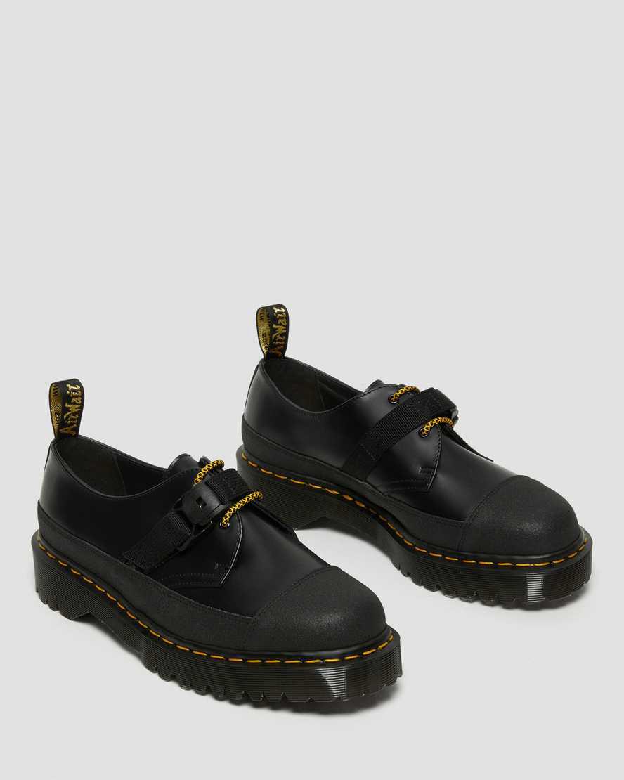 Zapatos Oxford Dr Martens 1461 Made In England Bex Tech Smooth Leather Hombre Black/Dual Original  España |  32401-MERQ