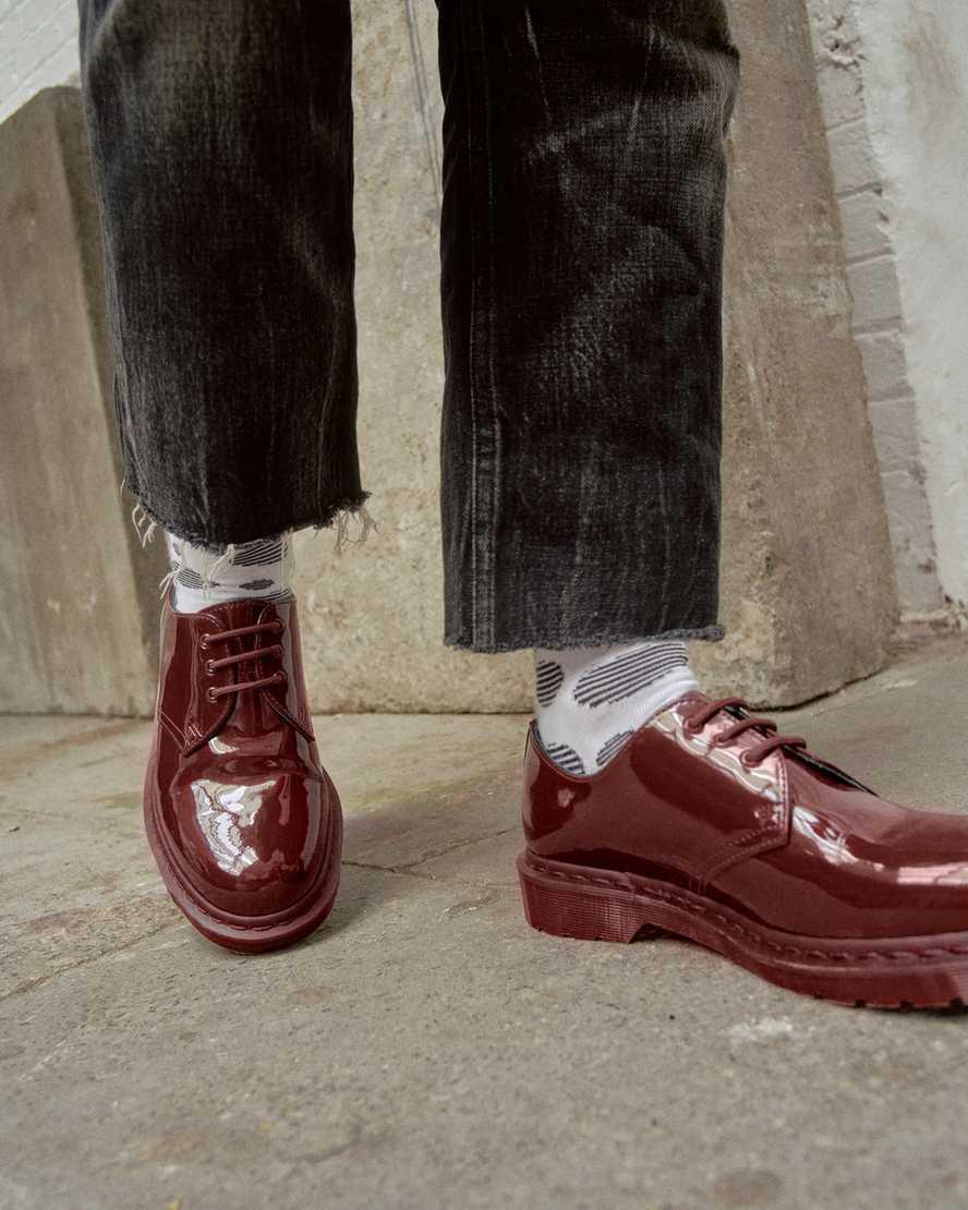 Zapatos Oxford Dr Martens 1461 Made in England Mono Patent Leather Mujer Rojas  España |  09356-KMQG