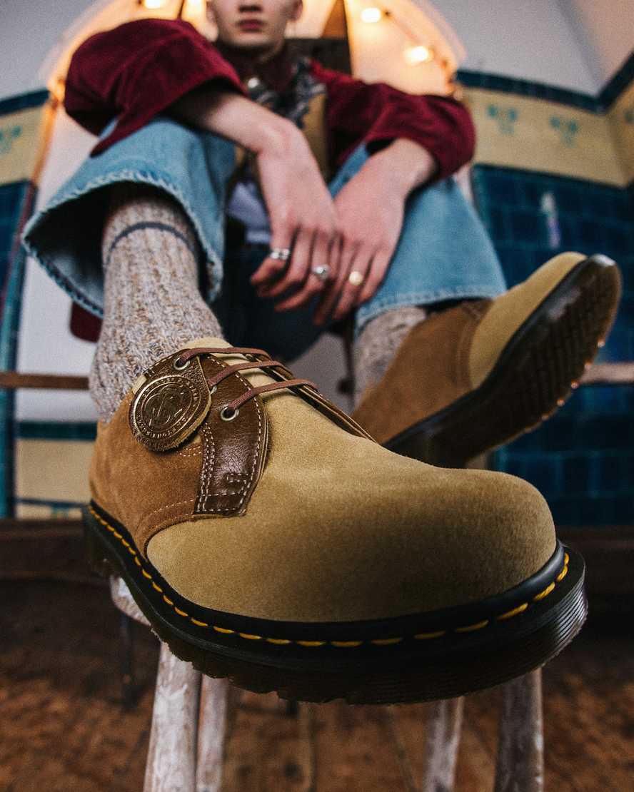 Zapatos Oxford Dr Martens 1461 Made in England Suede Oxford Leather Mujer Verde Menta Marrones  España |  71954-VHDB