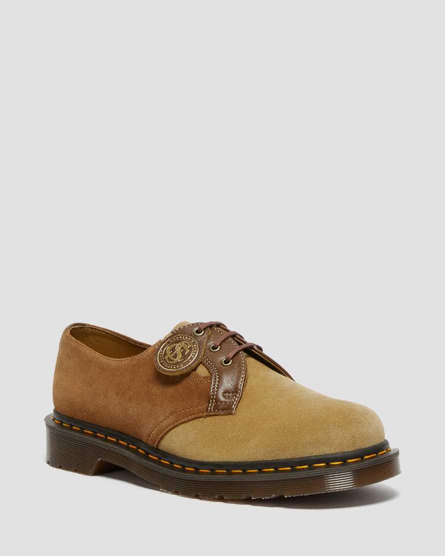 Zapatos Oxford Dr Martens 1461 Made in England Suede Oxford Leather Mujer Verde Menta Marrones  España |  71954-VHDB