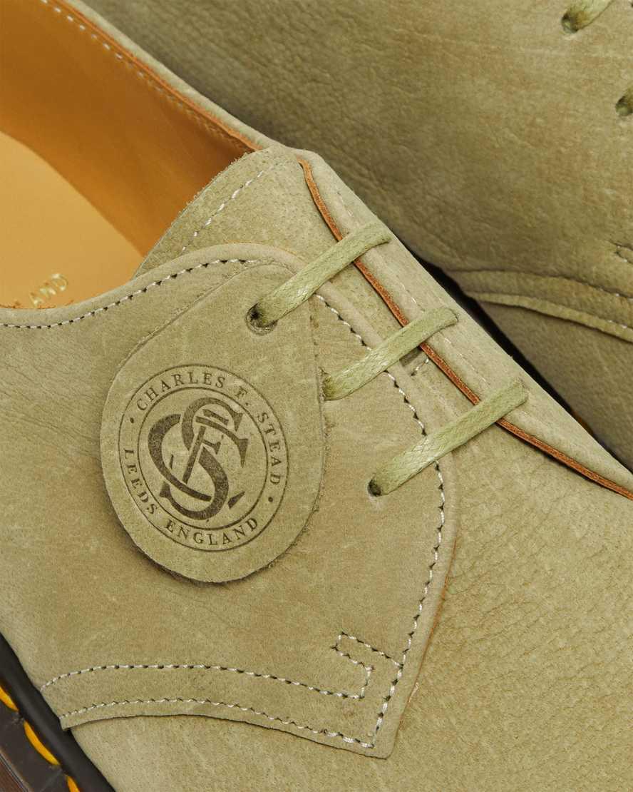 Zapatos Oxford Dr Martens 1461 Made in England Nubuck Leather Mujer Verde  España |  95204-LUDC