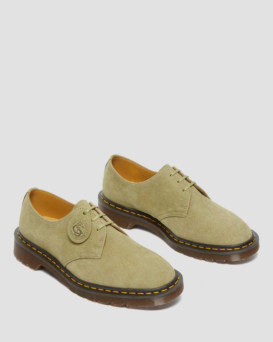 Zapatos Oxford Dr Martens 1461 Made in England Nubuck Leather Mujer Verde  España |  95204-LUDC