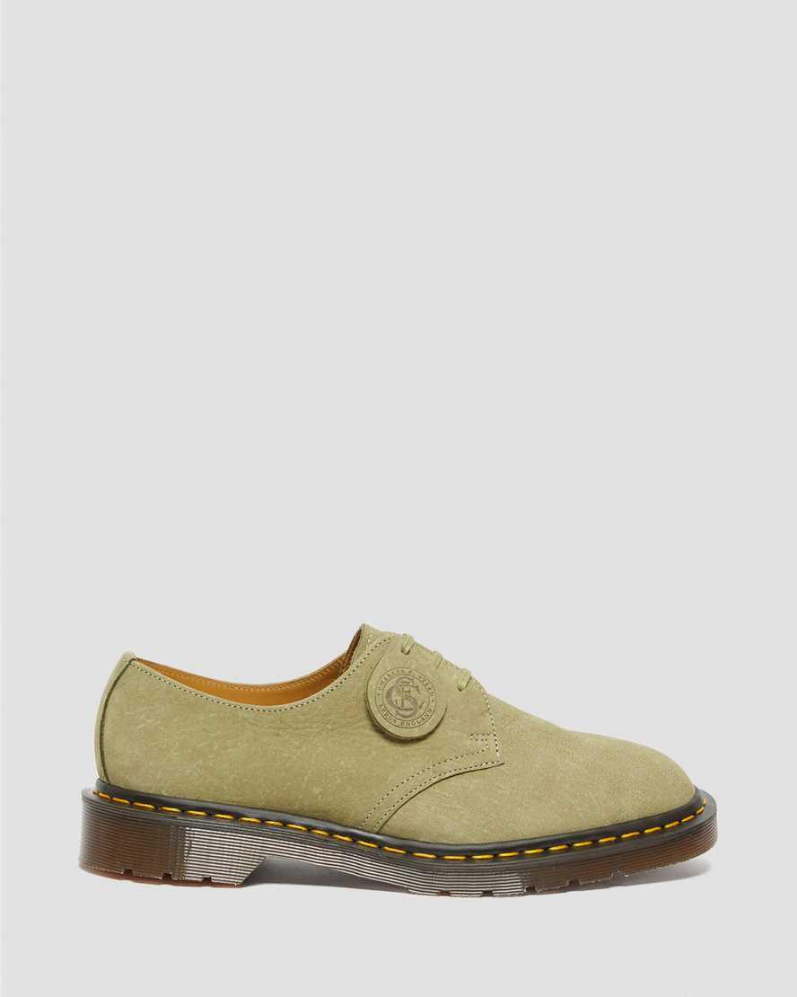Zapatos Oxford Dr Martens 1461 Made in England Nubuck Leather Mujer Verde  España |  95204-LUDC