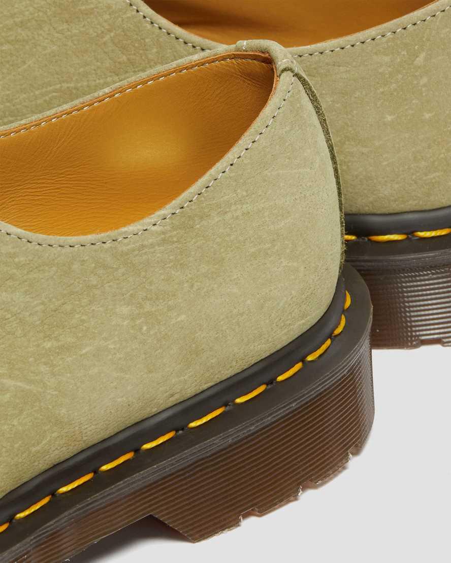 Zapatos Oxford Dr Martens 1461 Made in England Nubuck Leather Mujer Verde  España |  95204-LUDC