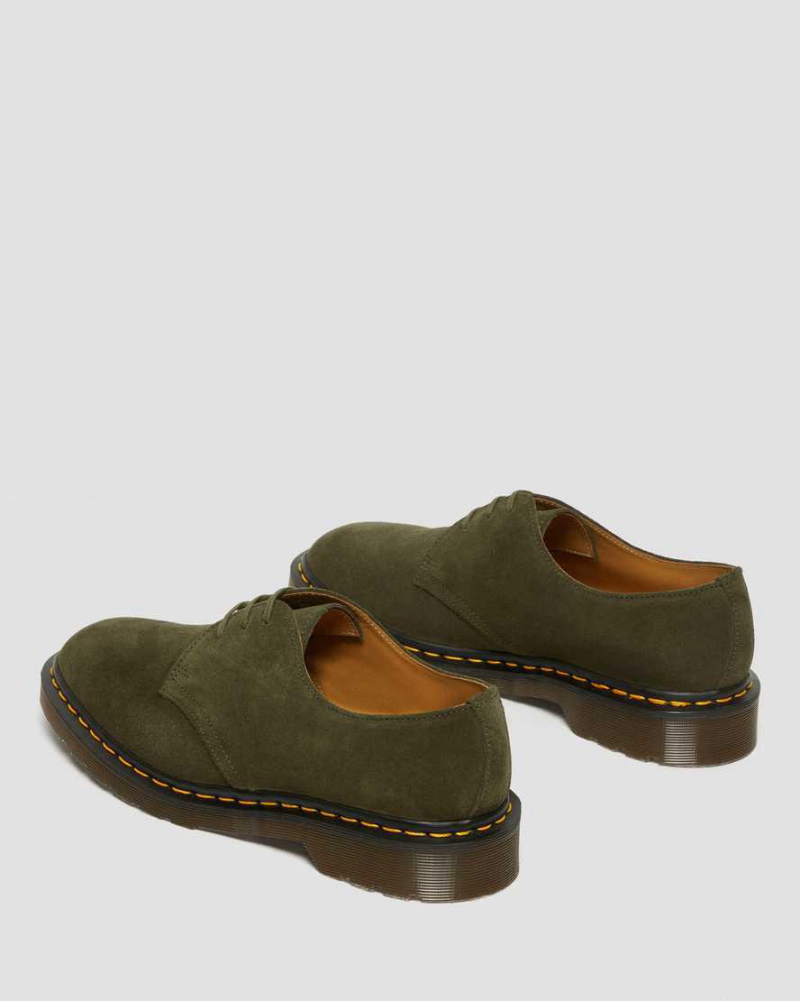 Zapatos Oxford Dr Martens 1461 Made in England Buck Suede Mujer Verde  España |  98406-JHQS