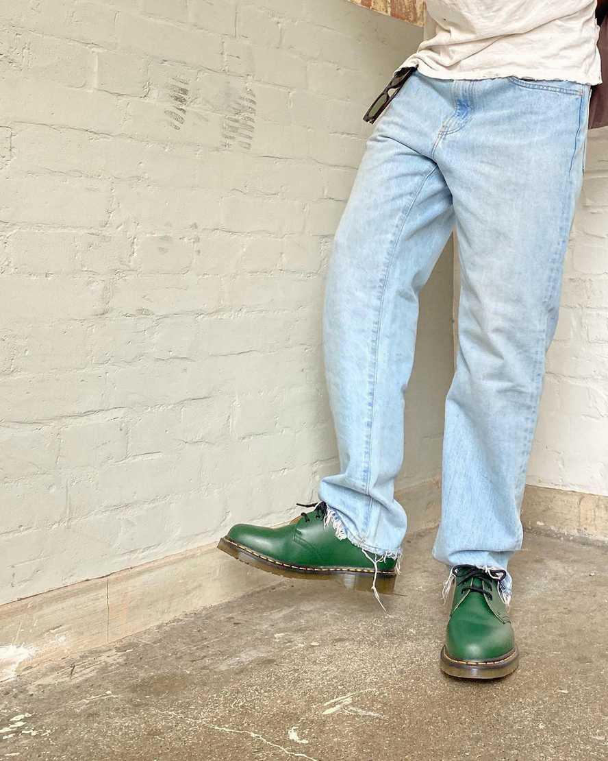Zapatos Oxford Dr Martens 1461 Smooth Leather Mujer Verde  España |  06738-QSPK