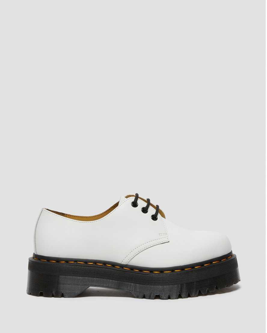 Zapatos Oxford Dr Martens 1461 Smooth Leather Platform Mujer Blancas  España |  09325-BHYF