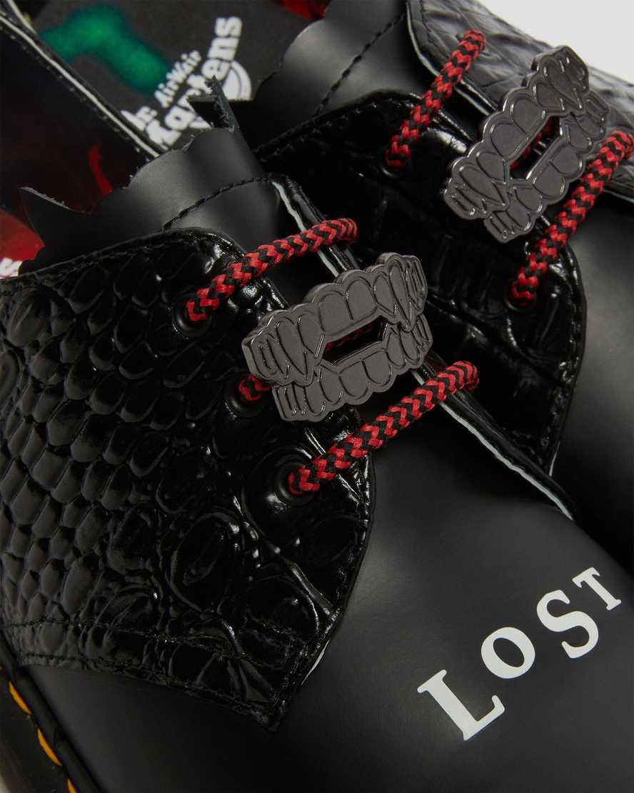 Zapatos Oxford Dr Martens 1461 WB Lost Boys Leather Mujer Black/New Vibrance Croco  España |  16890-YGJB