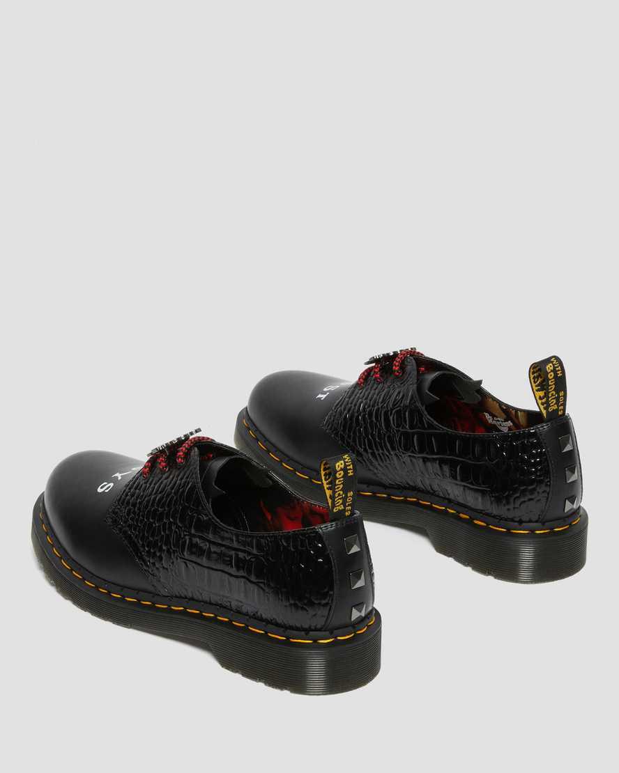 Zapatos Oxford Dr Martens 1461 WB Lost Boys Leather Mujer Black/New Vibrance Croco  España |  16890-YGJB