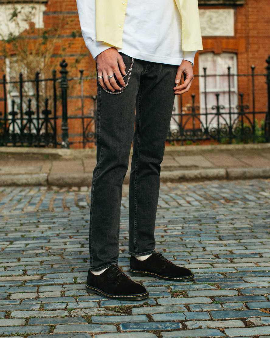 Zapatos Oxford Dr Martens Archie II Made in England Suede Mujer Negras  España |  30786-YMWF