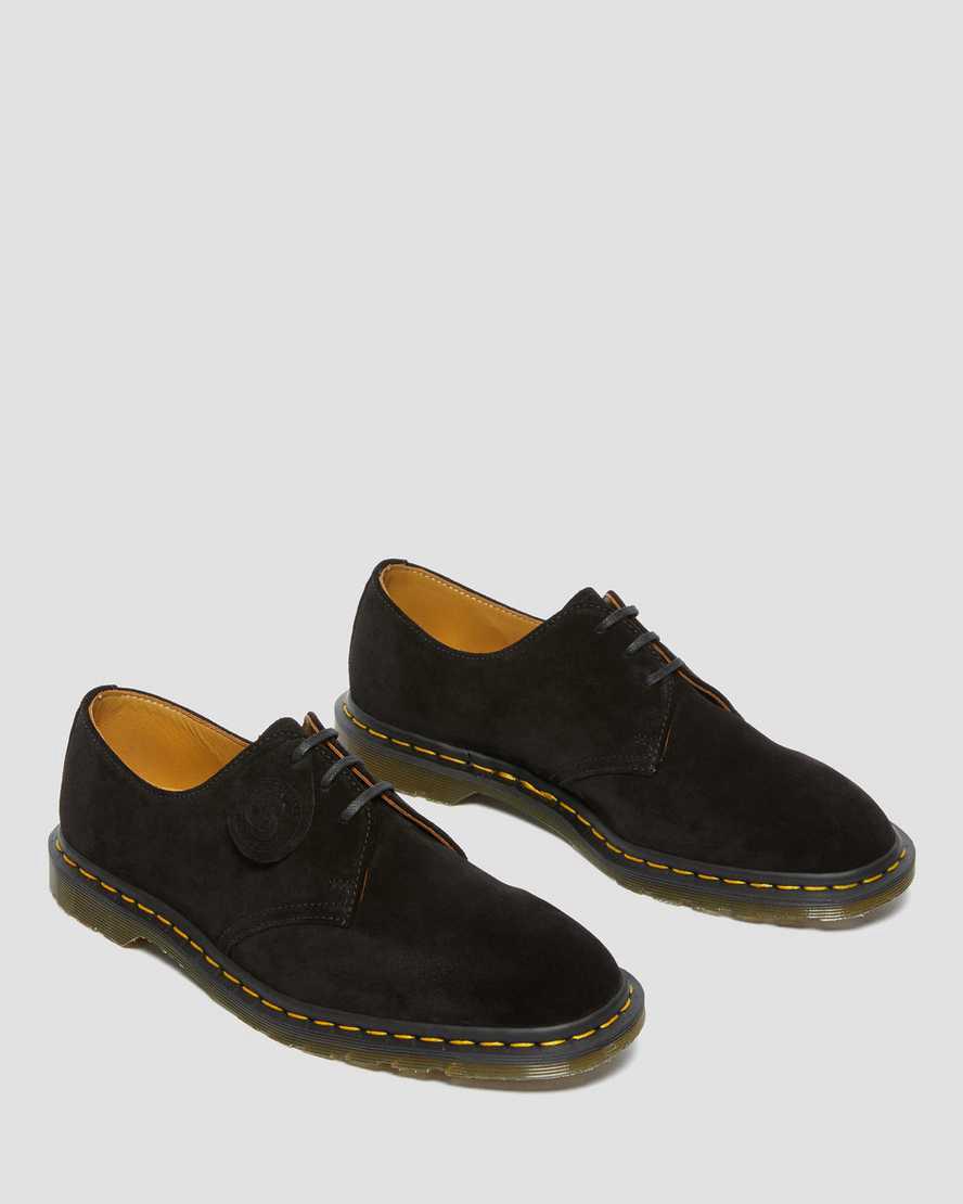 Zapatos Oxford Dr Martens Archie II Made in England Suede Mujer Negras  España |  30786-YMWF