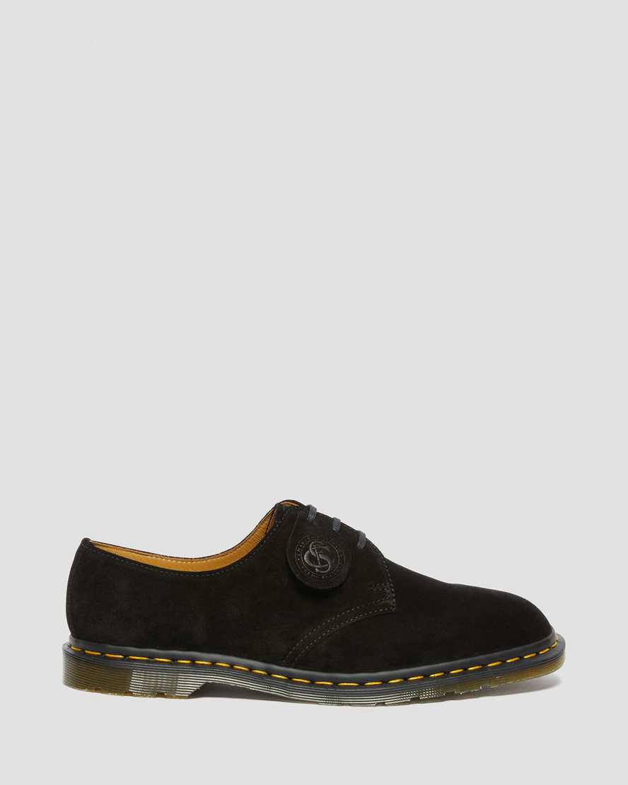 Zapatos Oxford Dr Martens Archie II Made in England Suede Mujer Negras  España |  30786-YMWF